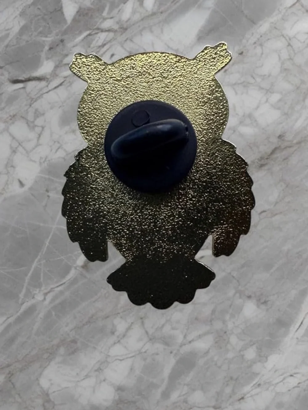 Gold and White Enamel Owl Brooch